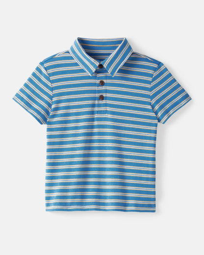 Jay Blue Heather Stripes Polo Shirt