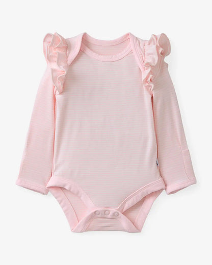 Prima Pink Stripe Flutter Bodysuit