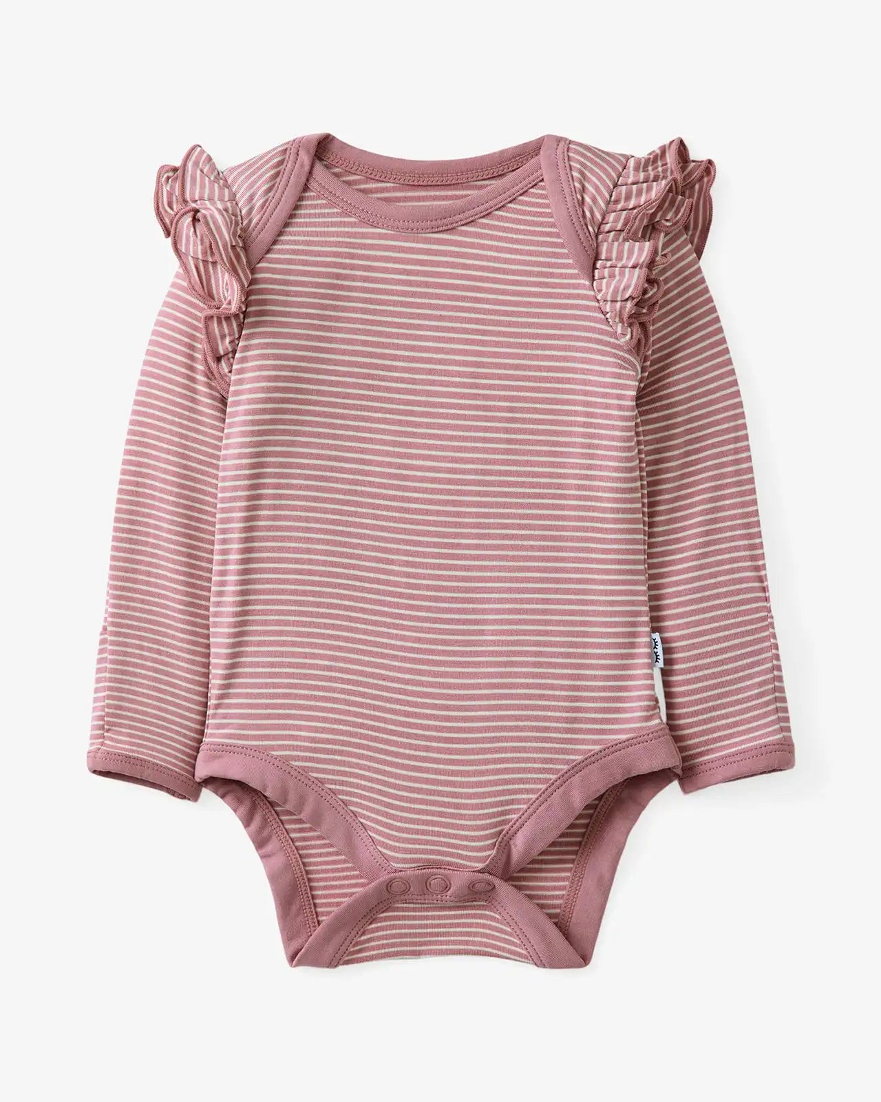 Rosewood Stripe Flutter Bodysuit