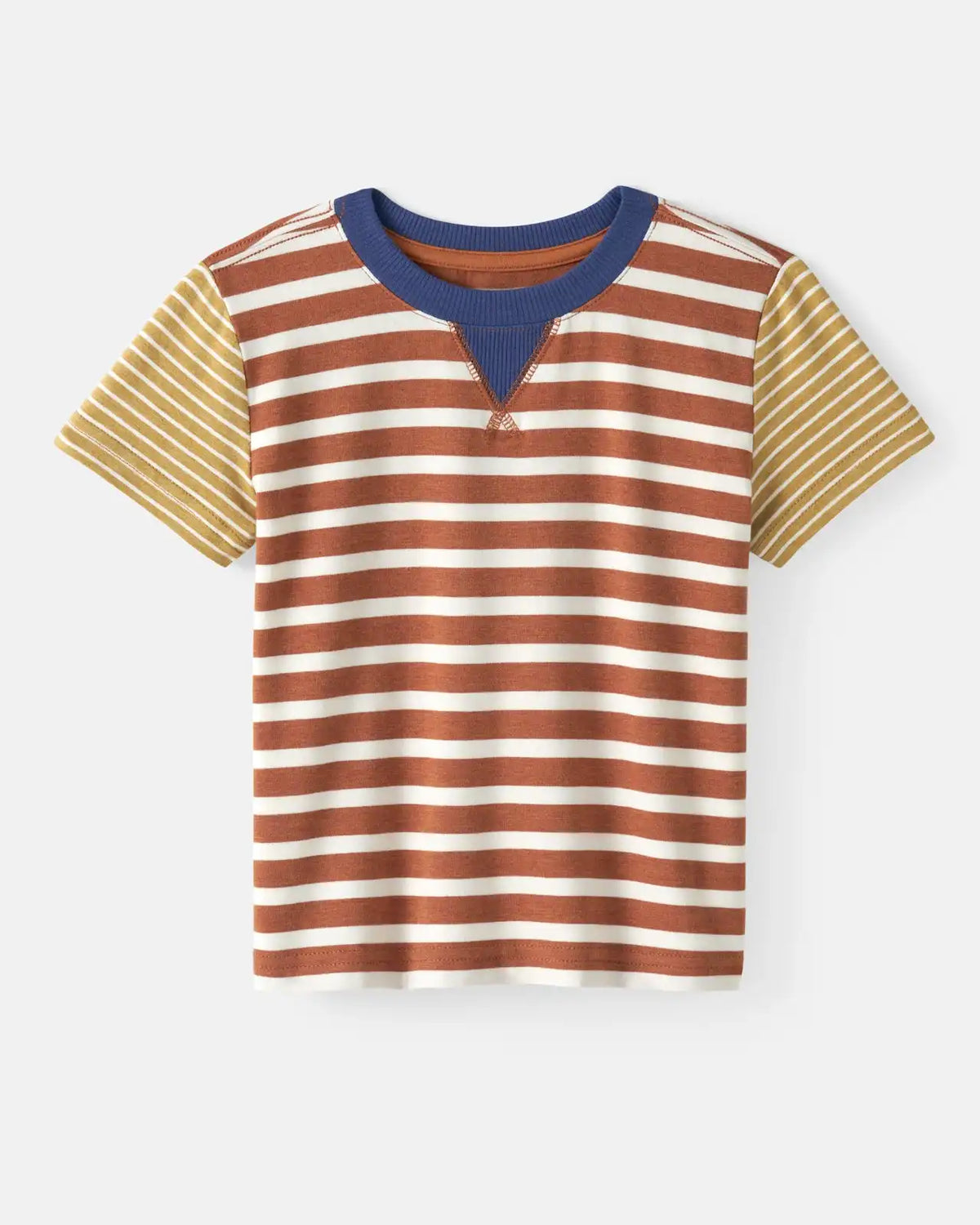 Golden Amber Heather Stripe Relaxed Tee