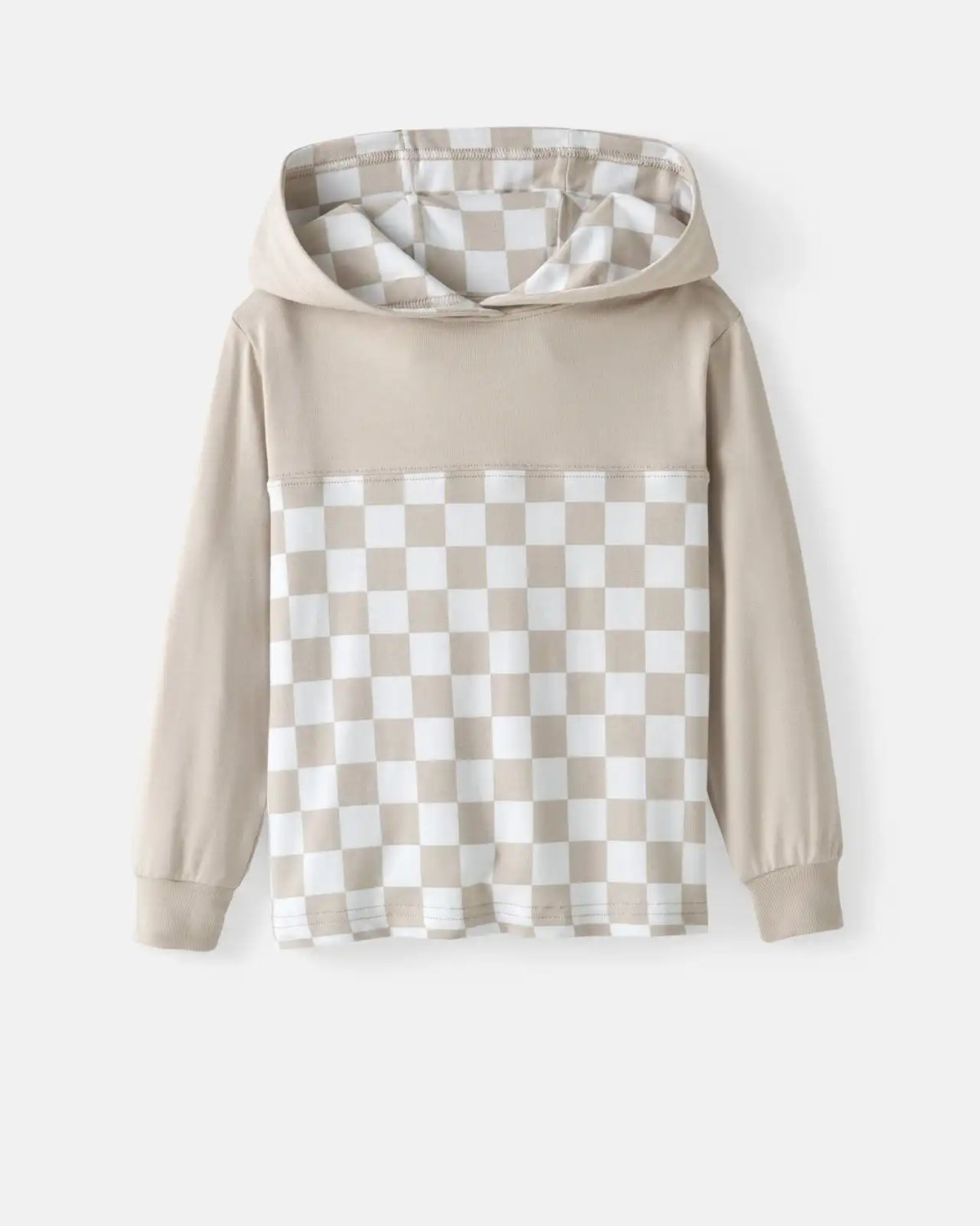 Stone Checks Relaxed Hooded Tee