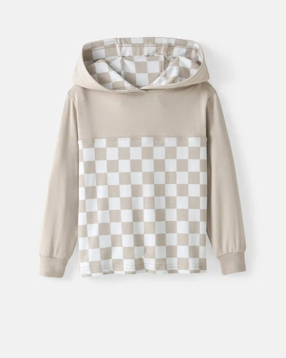 Stone Checks Relaxed Hooded Tee