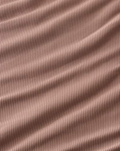 Hazy Brown Women's Ribbed Boxy Tee