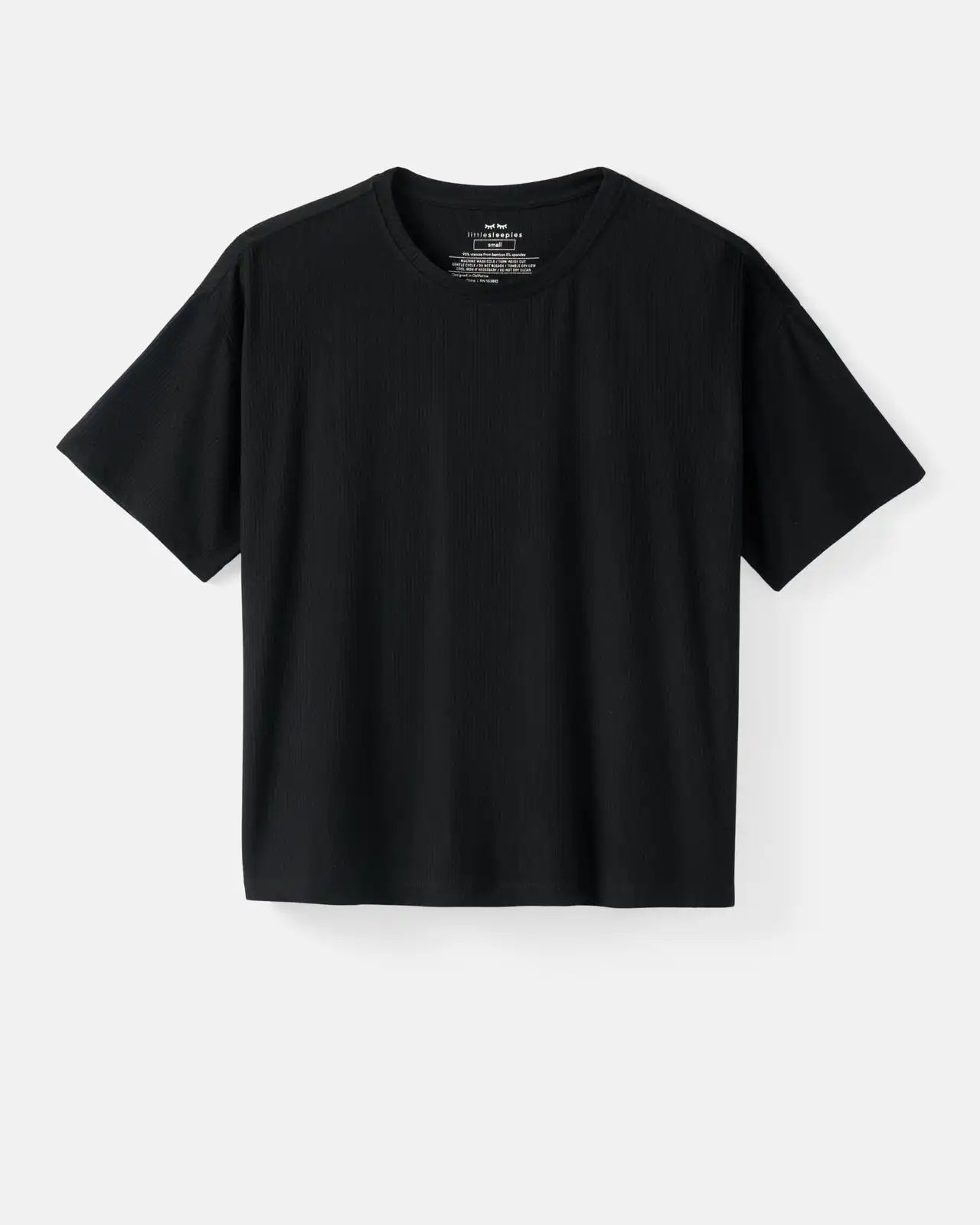 Black Women's Ribbed Boxy Tee