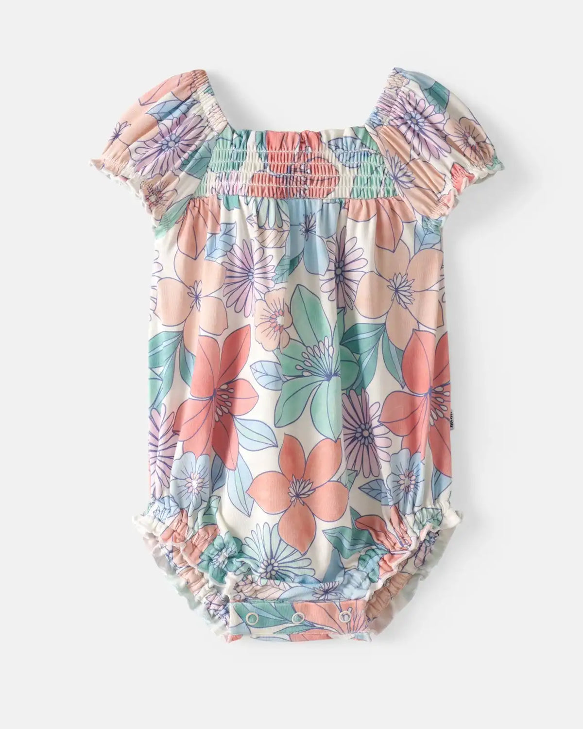 Shoreline Blooms Smocked Bubble Romper