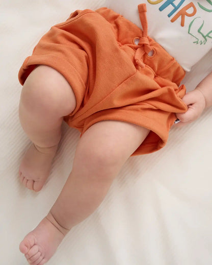 Orange Haze Cuffed Baby Shorts