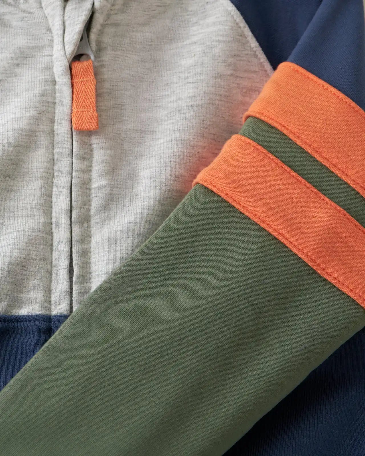Moss Colorblock Zip Hoodie