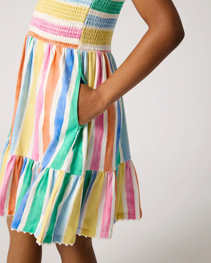 Rainbow Ribbon Smocked Tank Dress