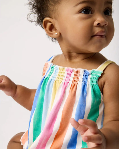 Rainbow Ribbon Smocked Top with Bloomer