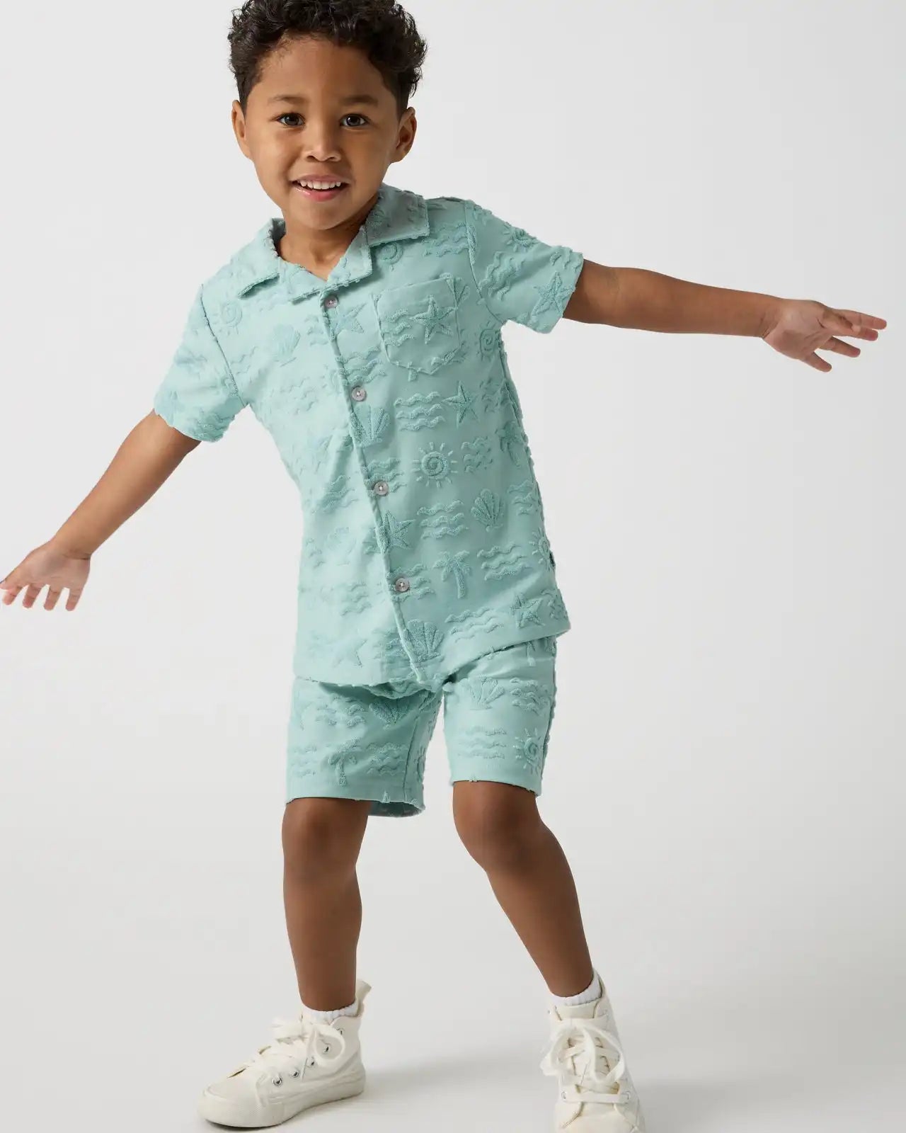 Coastal Rays Drawstring Shorts