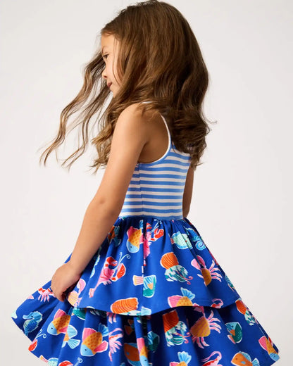 Tidepool Party Tiered Dress