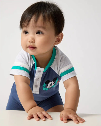 Disney Mickey Mouse Sports Club Henley Shorty Romper