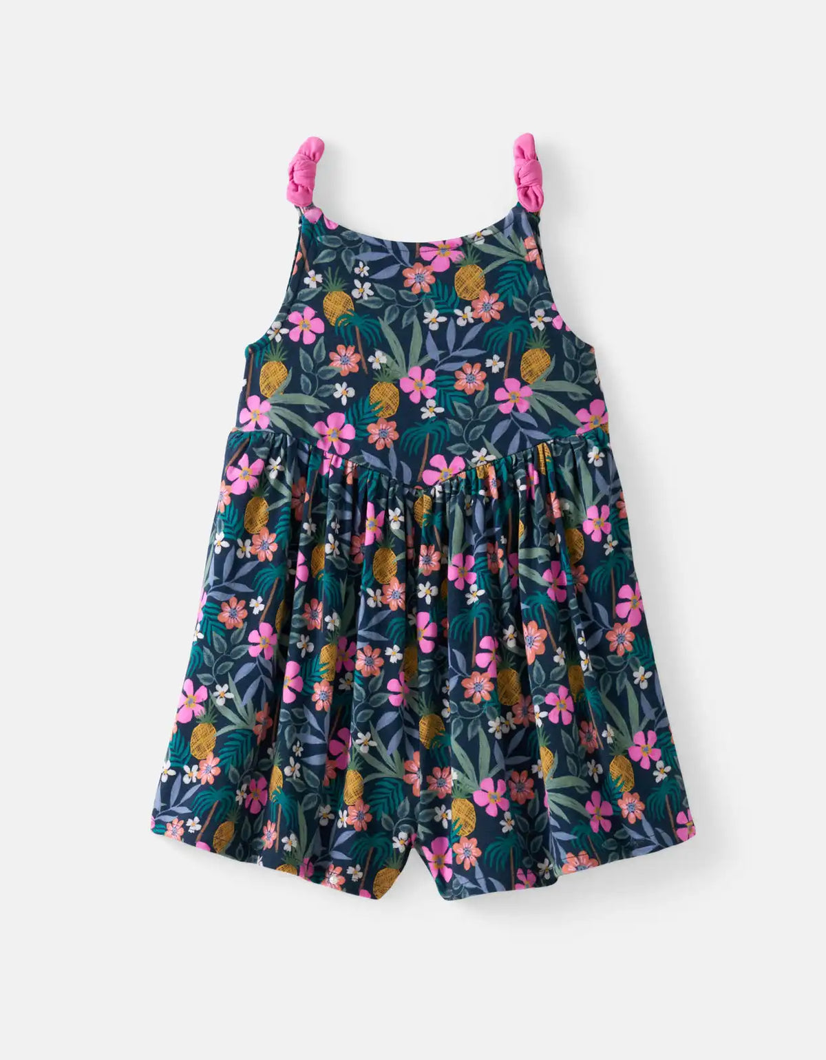 Tropical Garden Bow Strap Romper