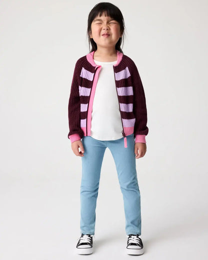 Powder Lilac Stripe Bomber Jacket
