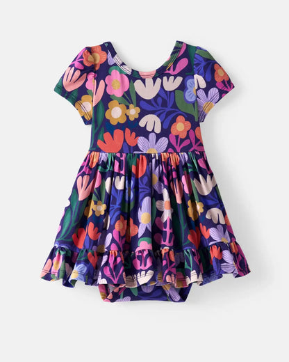 Wild Garden Ruffle Twirl Dress with Bodysuit