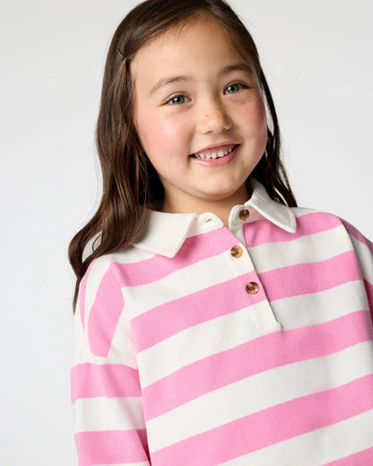Pink Spark Stripe Polo Shirt