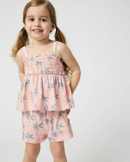 Palm Dunes Smocked Tank & Shorts Set