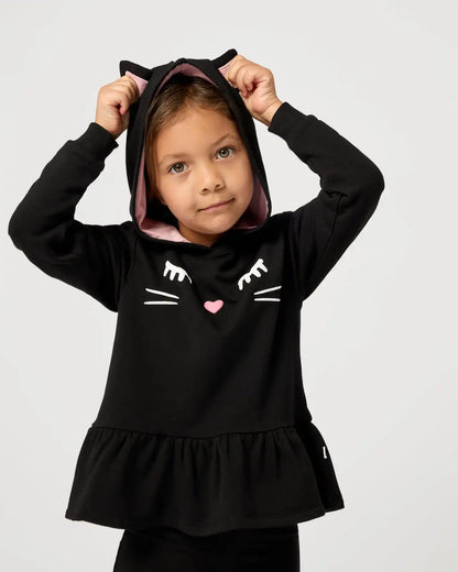 Black Cat Peplum Hoodie