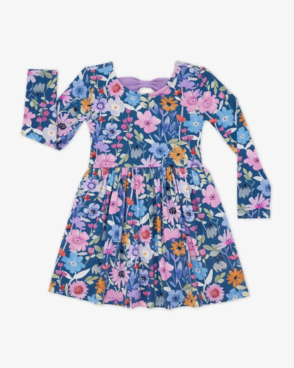 Dusk Blooms Bow Back Skater Dress