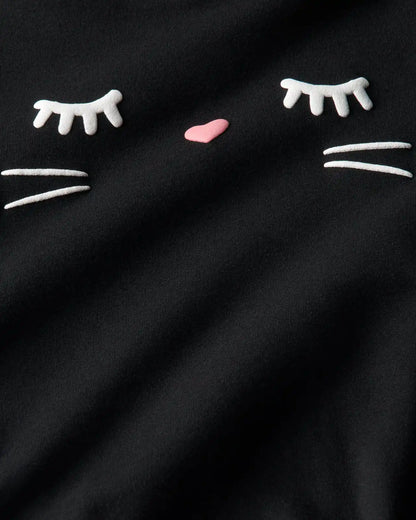 Black Cat Hoodie Romper