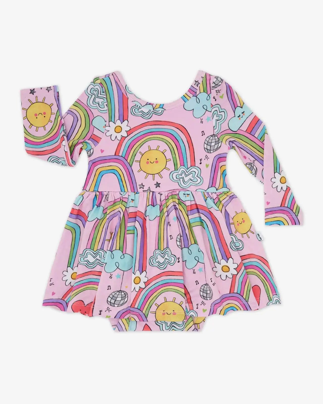 Disco Rainbows Skater Dress with Bodysuit
