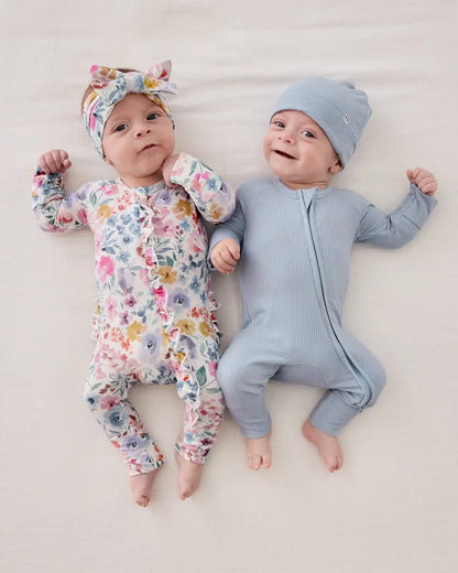 Light Fog Ribbed Infant Beanie