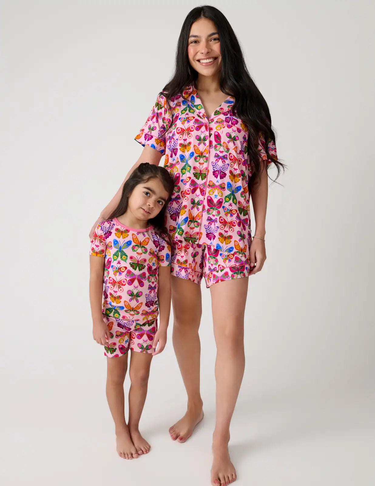 Flutter Garden Two-Piece Short Sleeve & Shorts Pajama Set