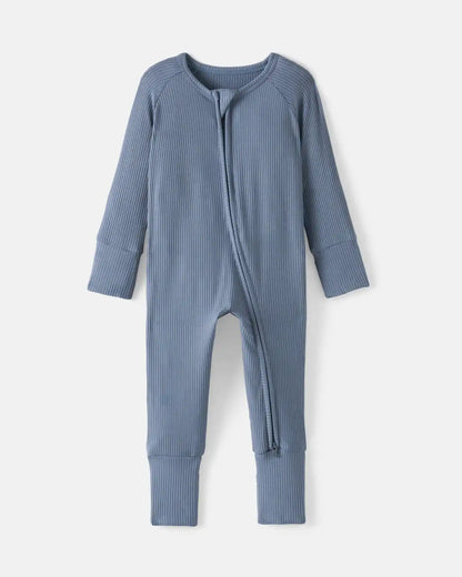 Hazy Blue Ribbed Zippy