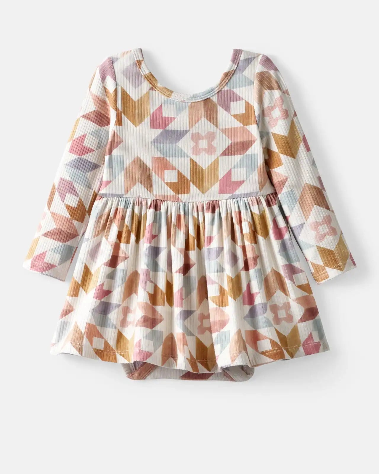 Kaleidoscope Dreams Ribbed Skater Dress with Bodysuit