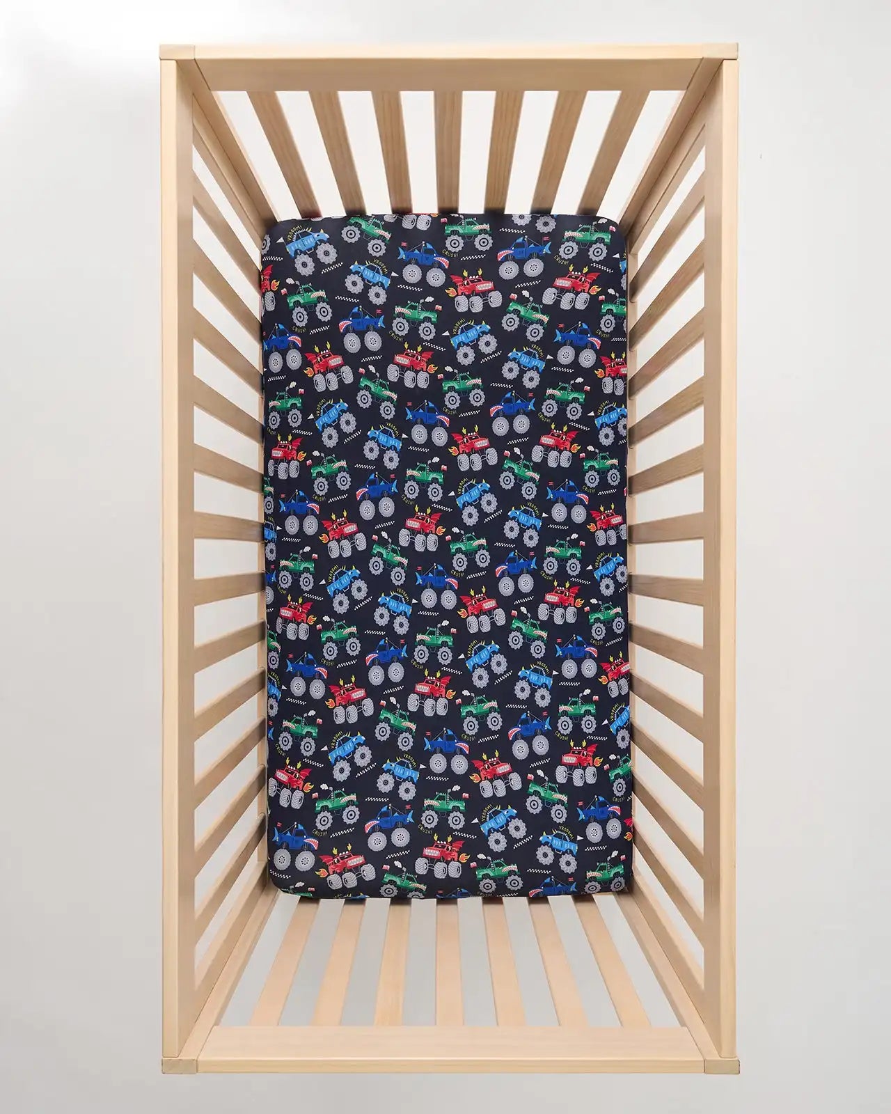 Monster Truck Madness Fitted Crib Sheet