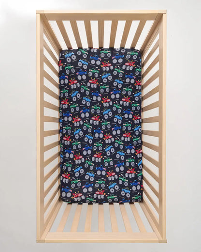 Monster Truck Madness Fitted Crib Sheet