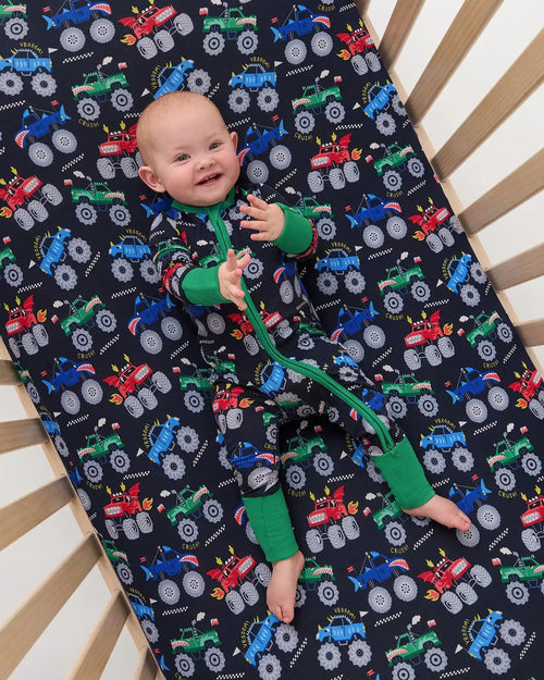 Monster Truck Madness Fitted Crib Sheet
