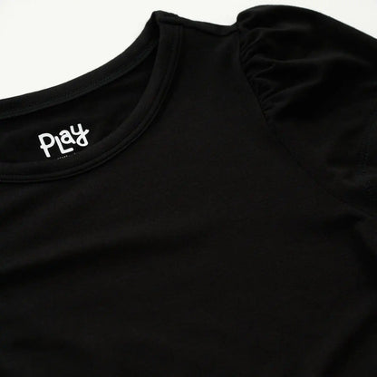 Black Puff Sleeve Tee