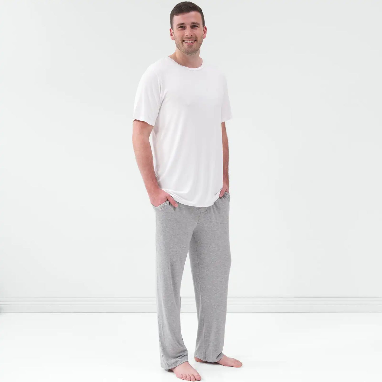 Bright White Men's Short Sleeve Pajama Top