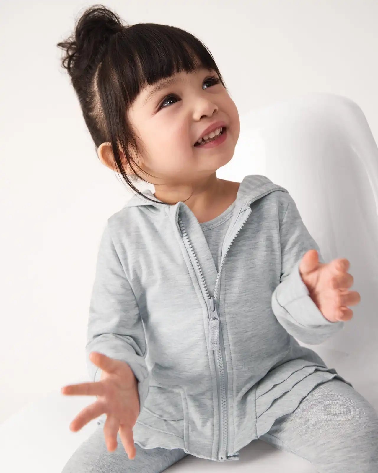 Light Heather Gray Peplum Hoodie