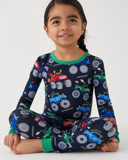 Monster Truck Madness Two-Piece Pajama Set