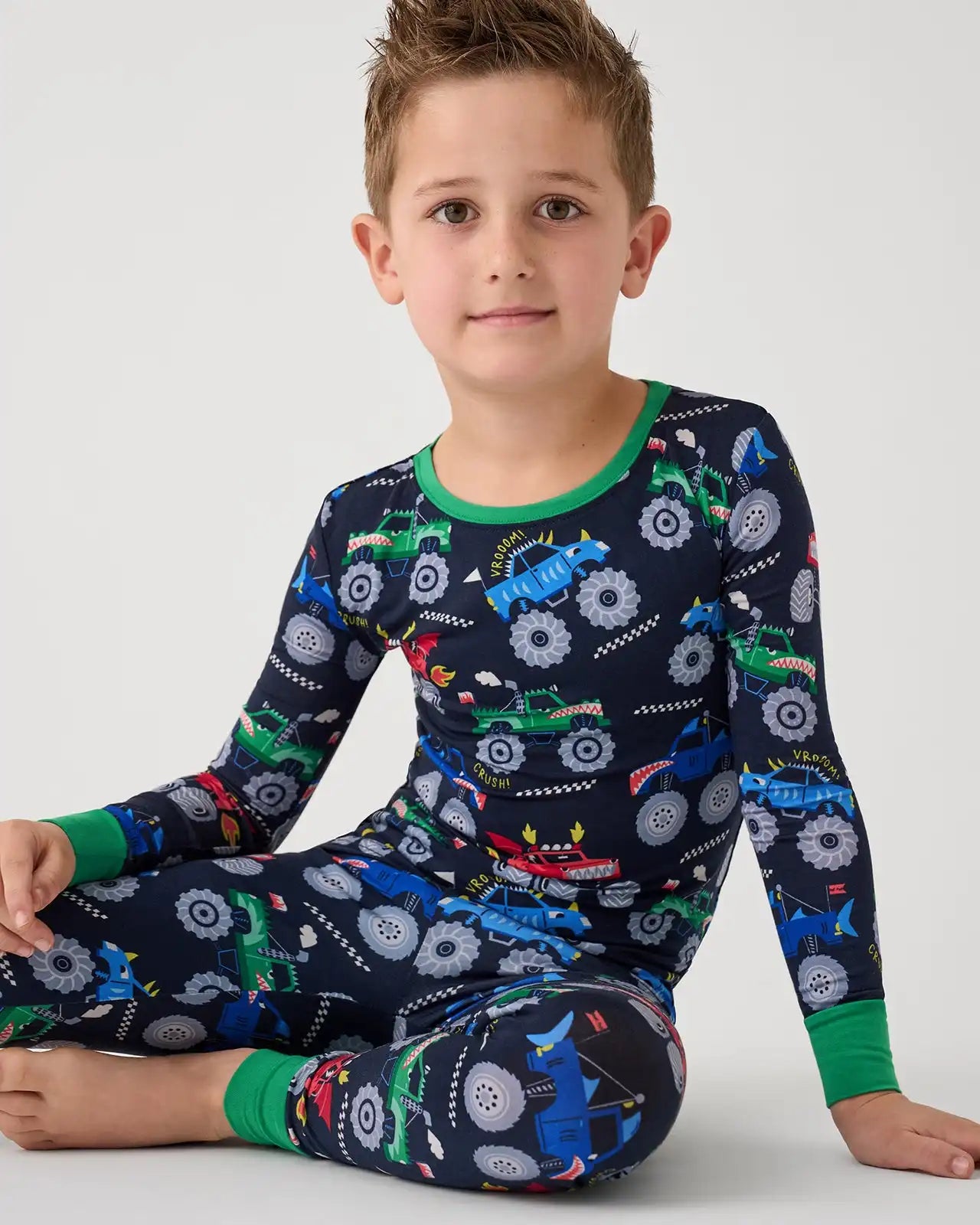 Monster Truck Madness Two-Piece Pajama Set