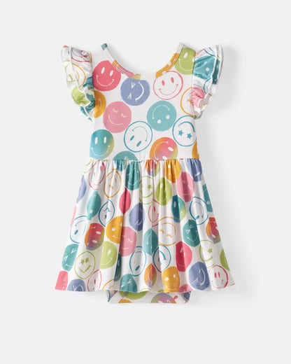 Positive Vibes Flutter Twirl Dress with Bodysuit