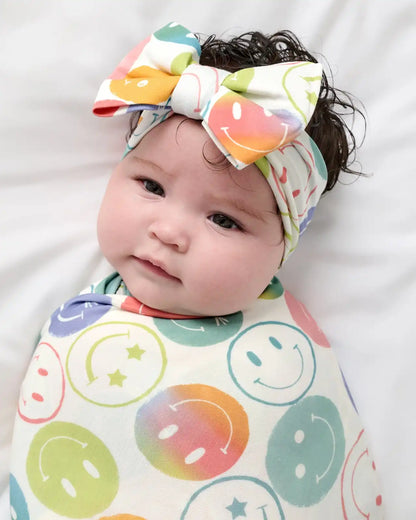 Positive Vibes Swaddle & Luxe Bow Headband Set
