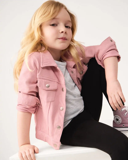Mauve Blush Denim Trucker Jacket