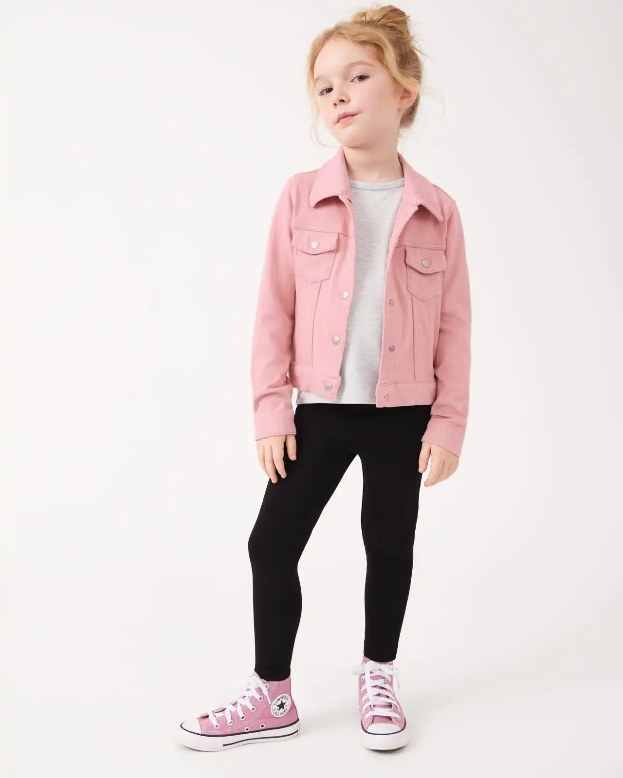 Mauve Blush Denim Trucker Jacket