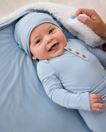 Light Fog Ribbed Mini Cloud Blanket®