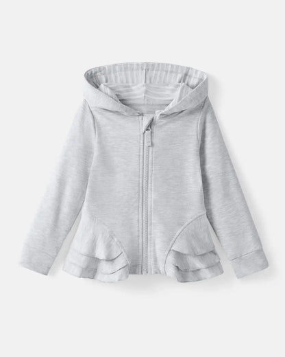Light Heather Gray Peplum Hoodie
