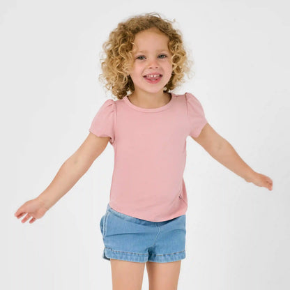 Mauve Blush Puff Sleeve Tee
