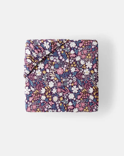 Midnight Petals Fitted Crib Sheet