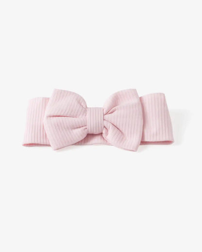 Prima Pink Ribbed Luxe Bow Headband