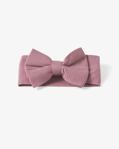 Rosewood Ribbed Luxe Bow Headband