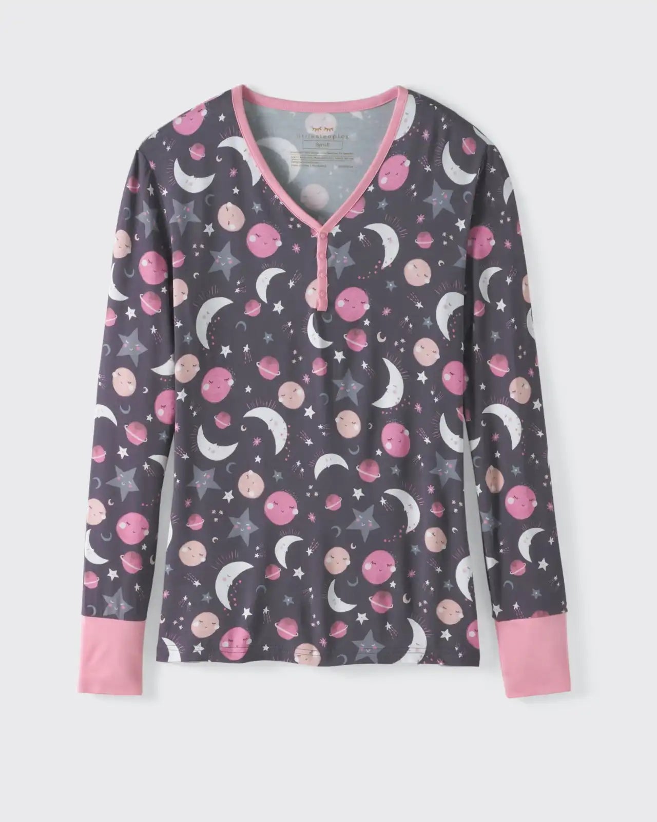 Pink To the Moon & Back Women's Bamboo Viscose Pajama Top