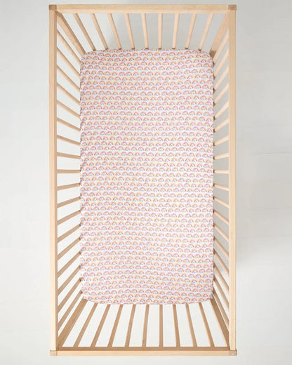 Pastel Rainbows Fitted Crib Sheet