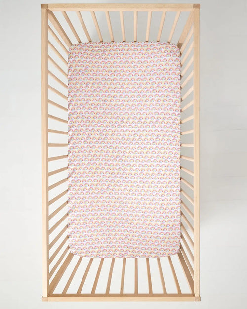 Pastel Rainbows Fitted Crib Sheet
